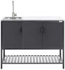 Outdoor-Küchenschrank mit Spüle MAENZA Metall Schwarz Bild 5