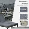 Outsunny Gartenliege Polyrattan Doppelliege, Polyrattan Doppelliege, 1 St, Polyrattan Doppelliege, Wasserdicht Bild 5