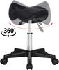Yaheetech Sattelhocker Arbeitshocker Rollhocker Drehhocker Arzthocker Kosmetikhocker Praxishocker höhenverstellbar drehbar mit Sattelsitz Bild 4