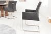 riess-ambiente Freischwinger SAMSON vintage grau / silber (Einzelartikel, 1 St), Esszimmer · Microfaser · Edelstahl · mit Armlehne · Industrial Design Bild 4