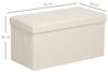 HOMCOM Sitzbank mit Stauraum, faltbar, mit Samtoptik, Sitztruhe (Truhenbank, 1-St, Polsterbank), für Flur Schlafzimmer Wohnzimmer, 76 x 38 x 38 cm Cremeweiß Bild 3