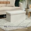HOMCOM Sitzbank mit Stauraum, faltbar, mit Samtoptik, Sitztruhe (Truhenbank, 1-St, Polsterbank), für Flur Schlafzimmer Wohnzimmer, 76 x 38 x 38 cm Cremeweiß Bild 4