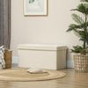 HOMCOM Sitzbank mit Stauraum, faltbar, mit Samtoptik, Sitztruhe (Truhenbank, 1-St, Polsterbank), für Flur Schlafzimmer Wohnzimmer, 76 x 38 x 38 cm Cremeweiß Bild 2