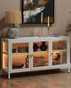 Sideboard mit LED-Beleuchtung NEWPORT Metall 115 cm 35 cm Weiß Bild 2