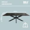 MR. DEKO Gartentisch Malaga 200x90 cm Aluminium Keramik dunkelgrau Tisch Outdoor (Mit X-Gestell & Keramik-Tischplatte – stilvoller Esstisch für Outdoor, 1-St), Keramik Tischplatte, kratzfest, wetterfest & Höhe anpassbar Bild 3