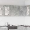 vidaXL Hängeschrank 2 Regalböden Küche Schrank Einbauküche Küchenzeile Küchenmöbel Oberschrank Küchenschrank Betongrau 60 x 31 x 60 cm Holzwerkstoff Bild 2