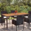 vidaXL Gartentisch mit Holzplatte Schwarz 190x90x75 cm Poly Rattan 319905 Bild 2