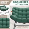 KESSER® 'XXL Chillexer' Schaukelstuhl mit Rutschfesten Füßen, für drinnen & draußen, Witterungsbeständig, Stahl / Polyester grün, 100 x 100 x 85 cm Bild 4