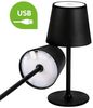 Idena 50123 - LED Tischlampe touch, dimmbare Nachttischlampe mit USB-C, für Außen und Innen, höhenverstellbare Tischleuchte in Schwarz Bild 3