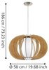 Eglo 95599 Hängeleuchte Stellato 1 Holz, Glas ahorn, weiß 1X60W H:150 Ø 50cm Bild 3