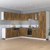 vidaXL Eck Hängeschrank, Wandschrank für Küche, Eckschrank mit viel Stauraum, Küchenschrank Schwebeschrank Küchenmöbel, Räuchereiche Holzwerkstoff Bild 2