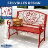 DanDiBo Gartenbank Wetterfest Rossa 2 Sitzer Metall Rot 110 cm Sitzbank Eisen Bank, Antik Parkbank Bild 3