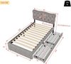 REDOM Polsterbett Doppelbett Bett Stauraumbett Jugendbett gepolsteres Bettgestell (Massivholz Untergestell mit Hydraulisch anhebbarer Bettstauraum, Samt Bezug Funktionsbett mIt Staufächer 160x200 cm mit Matratze), mit weichem Kopfteil Schaum-Polsterung... Bild 2