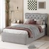 REDOM Polsterbett Doppelbett Bett Stauraumbett Jugendbett gepolsteres Bettgestell (Massivholz Untergestell mit Hydraulisch anhebbarer Bettstauraum, Samt Bezug Funktionsbett mIt Staufächer 160x200 cm mit Matratze), mit weichem Kopfteil Schaum-Polsterung... Bild 3