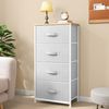 YITAHOME Kommode,Kommode mit 4 Schubladen,Schrank,Stoffschubladen mit Griffen,Metallgestell,Dauerhaft,Hellgrau Bild 2
