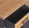 DRW Eingangsschrank mit 2 Türen, Metallgitter und 2 Schubladen aus MDF-Holz in Schwarz und Natürlich, 80 x 40 x 85 cm Bild 5