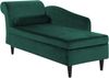 Chaiselongue Samtstoff smaragdgrün linksseitig LUIRO Bild 4