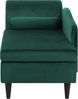 Chaiselongue Samtstoff smaragdgrün linksseitig LUIRO Bild 5