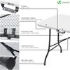 VOUNOT Bierzeltgarnitur Klappbar 3-teilig Set, 1 Biertisch & 2 Bierbänke, Festzeltgarnitur 180 x 75 x 72 cm Gartengarnitur Campingset Klapptisch, Weiß Bild 4