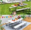 VOUNOT Bierzeltgarnitur Klappbar 3-teilig Set, 1 Biertisch & 2 Bierbänke, Festzeltgarnitur 180 x 75 x 72 cm Gartengarnitur Campingset Klapptisch, Weiß Bild 5