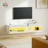 HOMCOM TV-Board mit RGB LED-Beleuchtung (16 Farben) (Hängender TV Schrank, 1 St, TV Lowboard), mit offenen Stauraum, für 55-60 Zoll Fernseher, Hochglanzweiß Bild 2