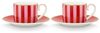 PiP Studio Espressotasse Love Birds Stripes Red-Pink Espressotasse mit Untertasse 0,125l Set2, Porzellan Bild 2