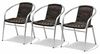 3 Stück Stabiler Aluminium / Polyrattan Bistrostuhl stapelbar Bild 3