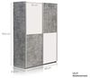 Möbel-Eins LILLY Schiebetürenschrank 120 cm, Material Dekorspanplatte, betongrau/weiss Bild 4