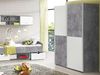 Möbel-Eins LILLY Schiebetürenschrank 120 cm, Material Dekorspanplatte, betongrau/weiss Bild 5