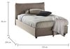 Talamo Italia Bett Veronica eineinhalb mit Container, Made in Italy, Kopfteil und Stoffbezug, Frontöffnung, passend für 120x190 cm Matratze, Taupe Bild 2