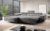 Designer Sofa Calvera mit Schlaf- und Klappfunktion Grau Samt Rechts Bild 3