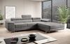 Designer Sofa Calvera mit Schlaf- und Klappfunktion Grau Samt Rechts Bild 2