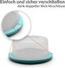 BigDean 2 Stück Kuchen Transportbox Rund mit Kühlfach in Eisblau – Tortenglocke mit stabilem Tragegriff für sicheren Transport von Backwaren – Tortenhaube Made in Germany Bild 4