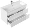 Badmöbel Via 100 SoftClose weiss hochglanz mit grifflosen Schubladen : Weiss hochglanz Bild 3