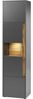 Wohnzimmer Vitrine mit Beleuchtung CRISP-61 in anthrazit mit Absetzungen in Wotan Eiche Nb, B/H/T: ca. 50/197/40 cm Bild 4