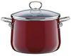 Riess Topf-Geschirrset mit Glasdeckel 5-teilig Emaille Nouvelle Rosso extra stark Bild 5