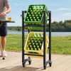 YITAHOME Getränkekistenregal 2 Kisten mit Rollen, verstellbaren füße, Öffner, Metall Kistenregal mit 2 Ebenen für Bier, Obst, Gemüse, Wasser, getränkeregal kisten Regal, Tragfähigkeit 240KG Bild 3