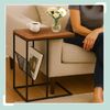 Relaxdays Beistelltisch mit Zeitungsablage C-Form Bild 2