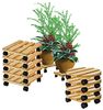 BigDean Blumentopfuntersetzer Pflanzenroller eckig Buchenholz Holz 30cm 120Kg Rolluntersetzer, Zubehör für Blumentöpfe, Möbel, Tonnen, Kübel, Set, 3-tlg, 3stk 30 x 30 cm, 120kg Tragfähig Bild 5