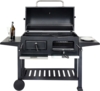 Mendler Holzkohlegrill mit Deckel und Ablage, Stahl/Emaille Schwarz, 110x153x60cm