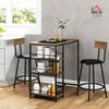 HOMCOM Bargruppe 3-tlg. Bartisch-Set mit Küchentisch, 3 Ablagen, 2 Barstühlen, (3-tlg) Bild 2