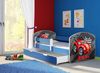 ACMA Kinderbett Jugendbett mit Einer Schublade und Matratze Blau mit Rausfallschutz Lattenrost II 140x70 160x80 180x80 (05 Rote Auto, 140x70 + Bettkasten) Bild 3