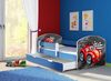 ACMA Kinderbett Jugendbett mit Einer Schublade und Matratze Blau mit Rausfallschutz Lattenrost II 140x70 160x80 180x80 (05 Rote Auto, 140x70 + Bettkasten) Bild 2