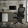 ML-DESIGN Bürostuhl Schreibtischstuhl ergonomisch mit verstellbarer Kopfstütze, Armlehnen, Drehstuhl mit Rollen Schwarz Computerstuhl Chefsessel Gaming-Stuhl Bild 2