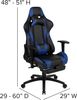 Flash Furniture Gaming Stuhl mit hoher Rückenlehne – Ergonomischer Bürosessel mit verstellbaren Armlehnen und Fußstütze – Perfekt als Zockerstuhl und fürs Home Office – Blau Bild 3