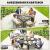 Outsunny Gartentisch mit Lamellenplatte (Balkontisch, 1-St, Aluminium Esstisch), für Garten, Terrasse Balkon Schwarz Bild 4