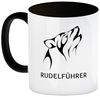 speecheese Tasse Rudelführer heulender Wolf Kaffeebecher in Schwarz mit Wolf Motiv Bild 2