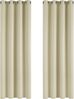 Deconovo Verdunkelungsvorhang Gardine Wohnzimmer Thermogardine Kälteschutz Ösen, 180x140 cm(HöhexBreite), Beige, 2er Set Bild 3