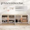 HOMCOM TV-Board mit 4 Soft-Close-Türen, Verstellbaren Ablagen, Kabelmanagement (Fernsehtisch, 1 St, TV Lowboard für Fernseher bis zu 65 Zoll), für Wohnzimmer Weiß 135x38x45cm Bild 5