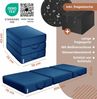 KESSER® Klappmatratze Gästematratze 3-fach Faltmatratze faltbar zum Sitzhocker | Schaumstoff 25kg/m³ extra dick 15cm atmungsaktiv waschbar abnehmbarer Bezug | Matratze inkl. Camping Tragetasche Dunkelgrün, 75 x 195 x 15 cm Bild 2
